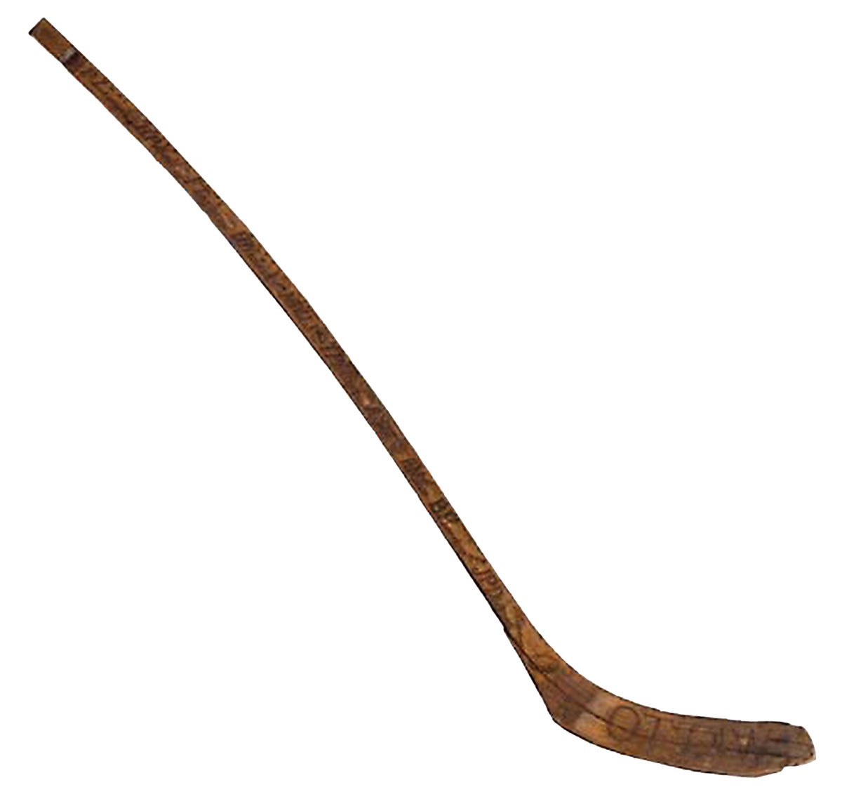 Bâton de hockey utilisé par Cyclone Taylor lors de sa première saison avec les Sénateurs d’Ottawa en 1907-1908 (Photo avec l’aimable autorisation de Matthew Manor et du Temple de la renommée du hockey)