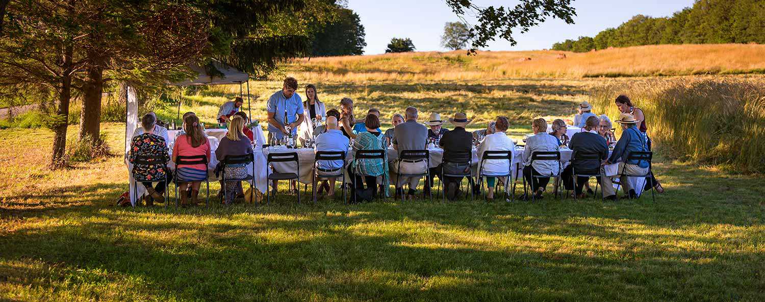 Repas à la ferme Orchard Hill (Photo : Grayden Laing)